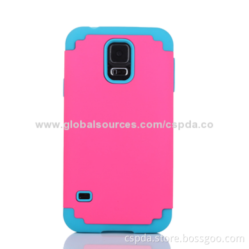 2-in-1 Silicone + PC Cases for Samsung S5, All Colors Available, OEM/ODM Orders Welcomed